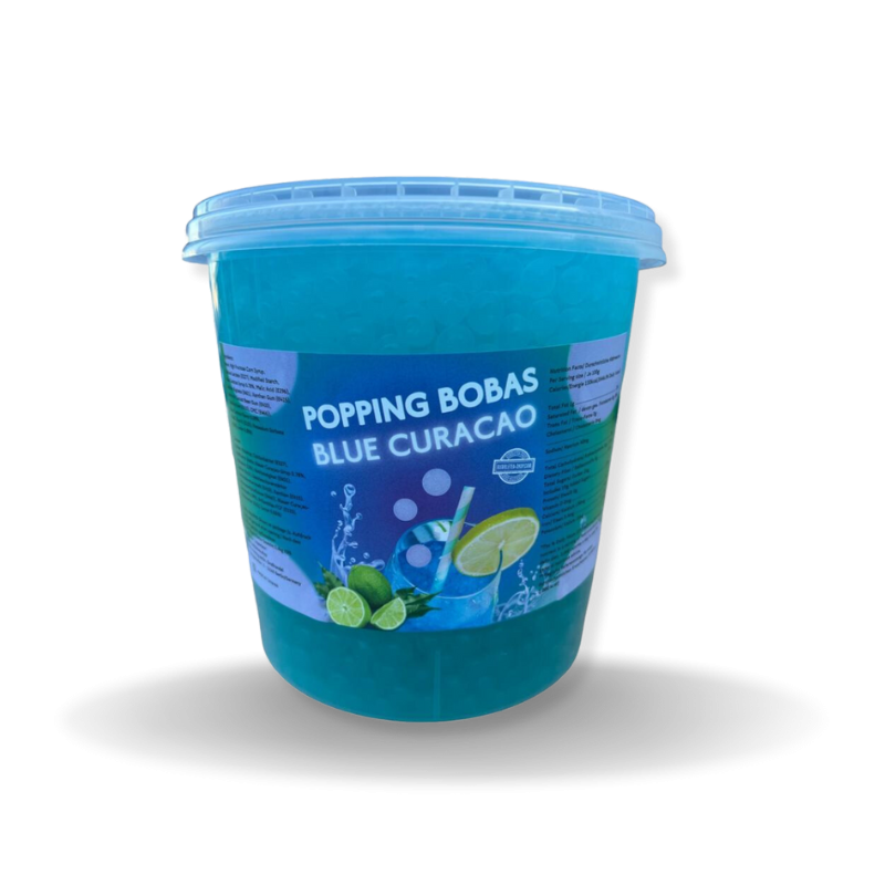 Perle cu aroma de Blue Curacao pentru Bubble tea (Blue Curacao Popping Boba) 3,4 kg