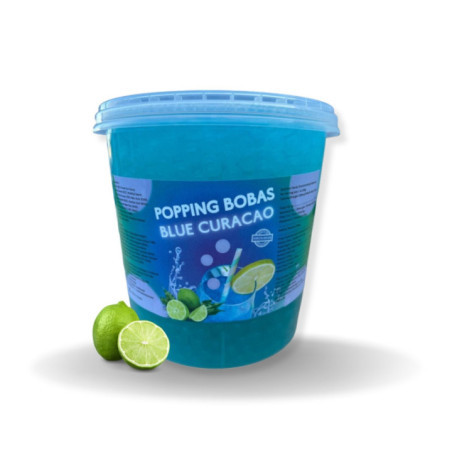 Perle cu aroma de Blue Curacao pentru Bubble tea (Blue Curacao Popping Boba) 3,4 kg
