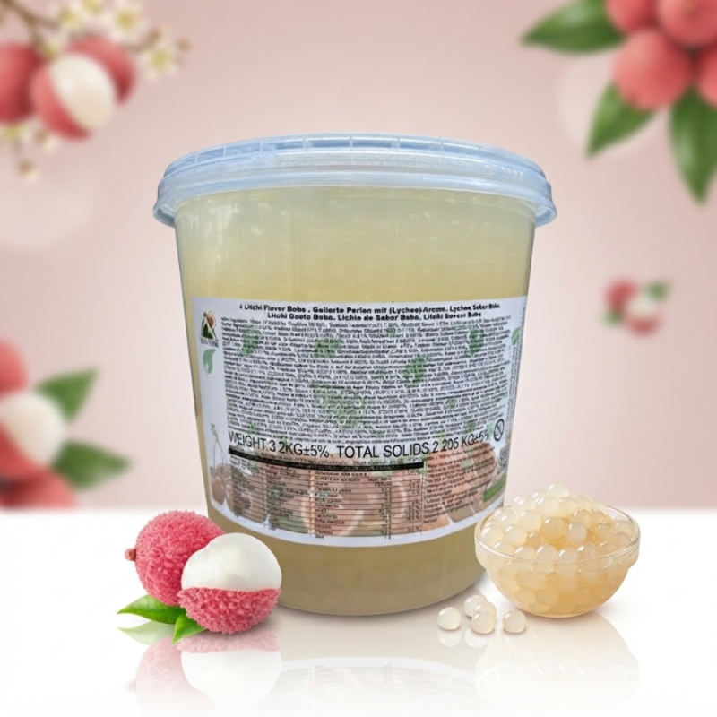 Perle de Litchi pentru Bubble tea (Lychee Popping Boba) 3,2 kg