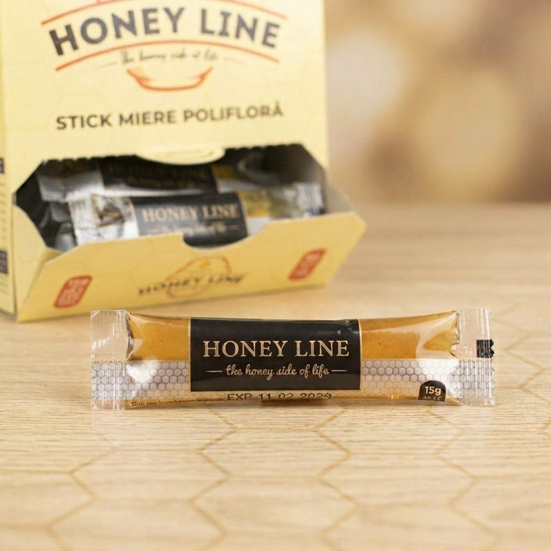 Pliculete miere poliflora de 15g - Cutie de 50 de buc - Honey Line APISROM